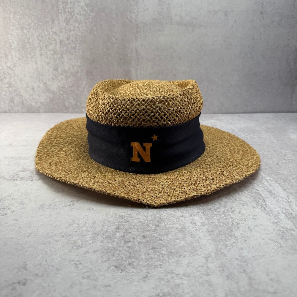 Logofit‎ Navy Academy UV Protection Straw Hat Fedora NWT